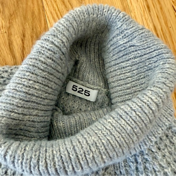 525 Stella Iceberg Light Blue Cotton Oversized Turtleneck Sweater Size S - Picture 4 of 5